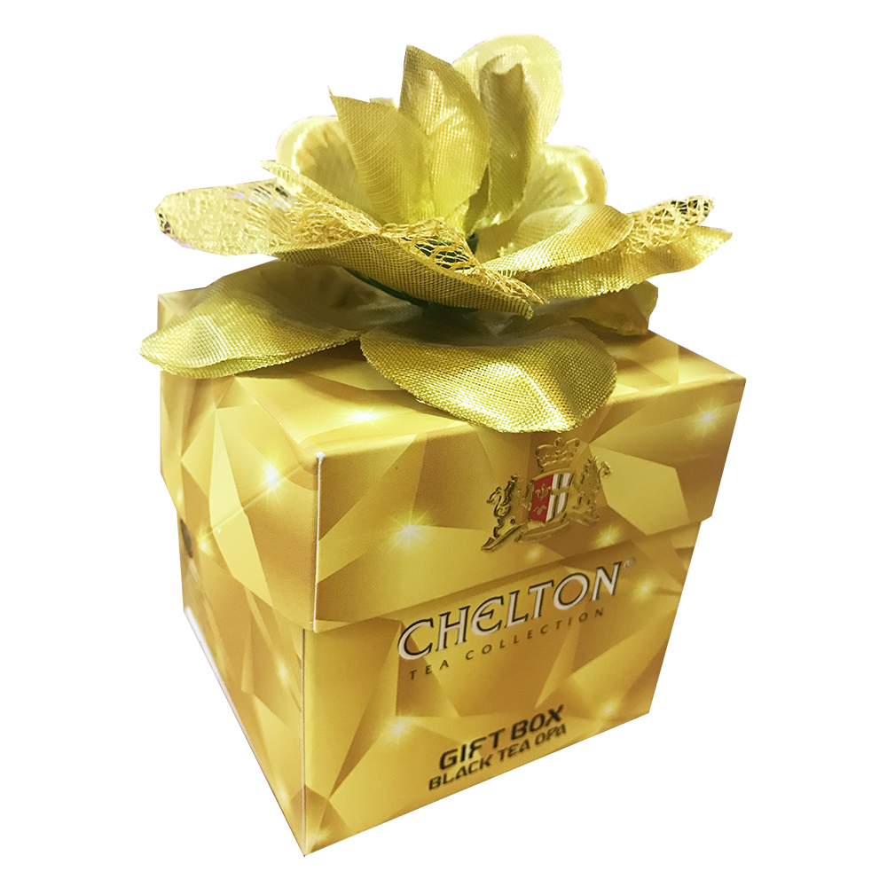 Chelton "Tee-Geschenk-Box mit goldener Rose, loser schwarzer Tee, 50 g"