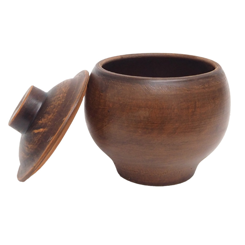 Keramik-Topfset aus rotem Lehm, 6 Stück à 0,6 l