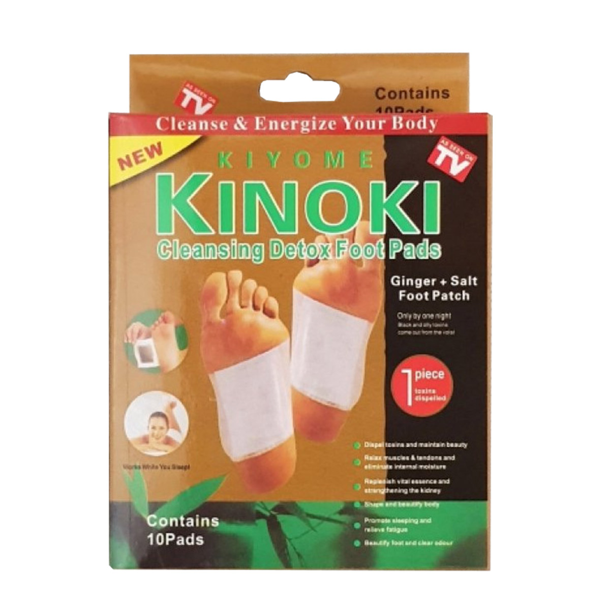 Kiyome Kinoki Gold Entgiftungs-Fuß-Pflaster, 1 x 10er Pack